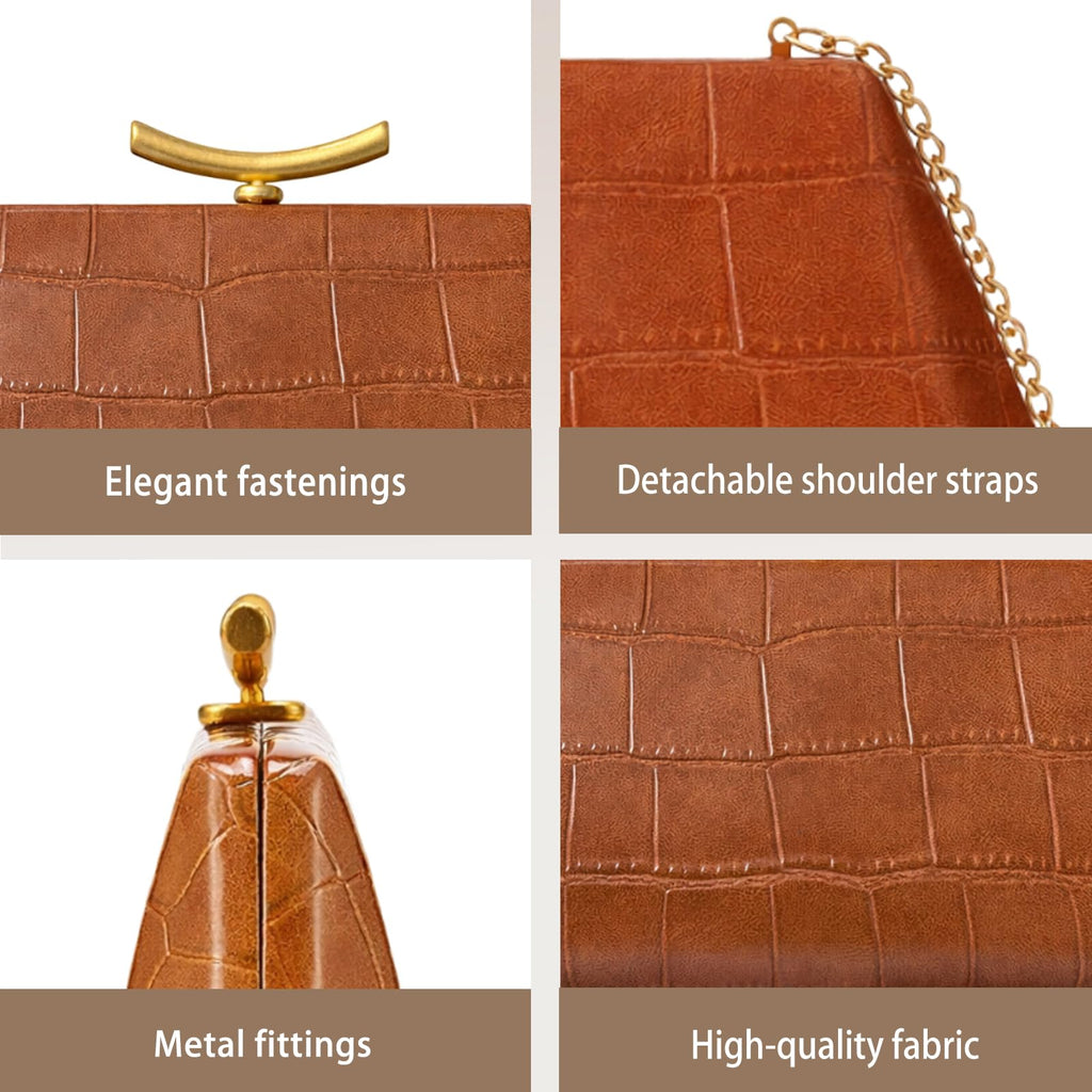Crocodile Embossed PU Leather Clutch Bag A583