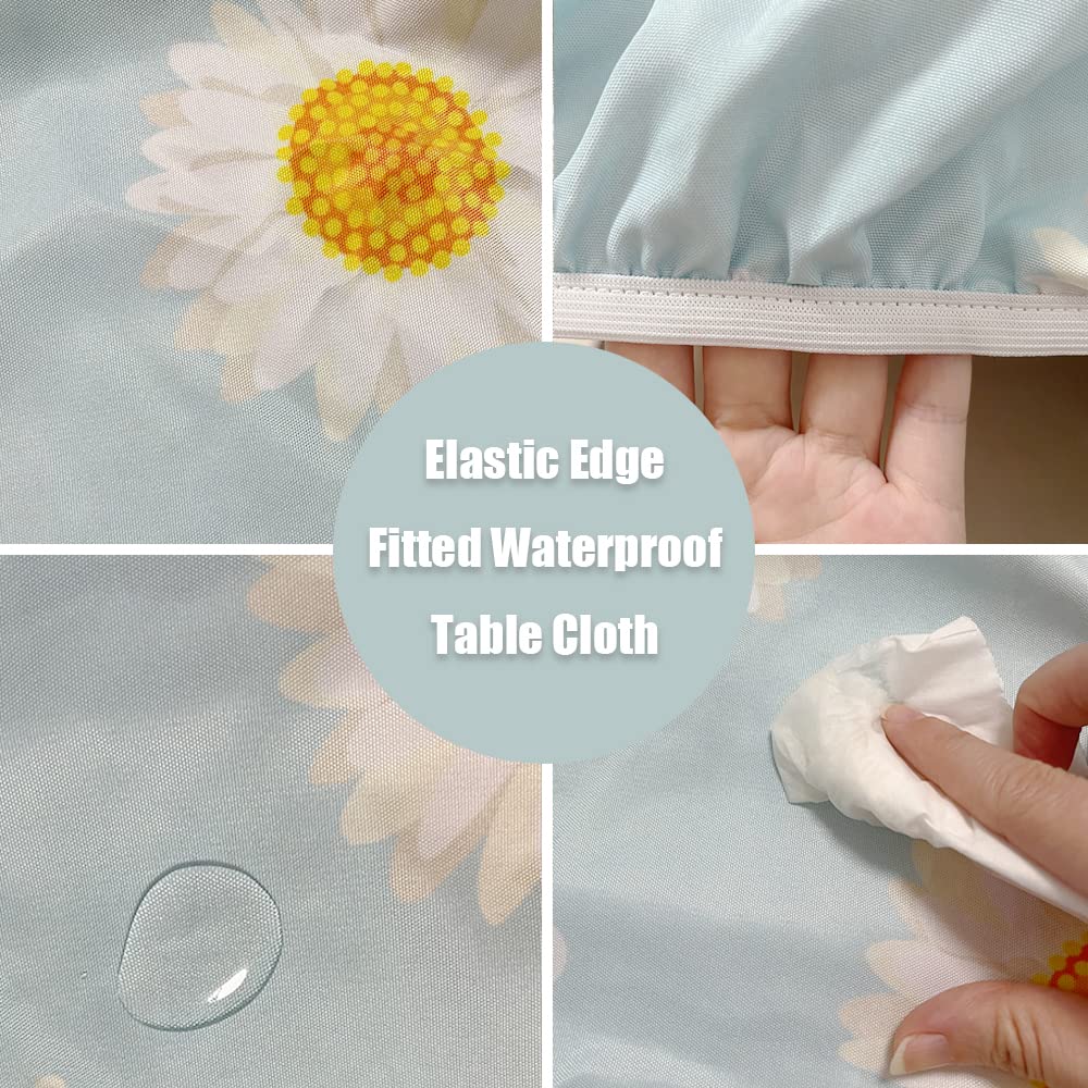 Fitted Square Oval Tablecloth with Elastic Edges 30"x30" P72493