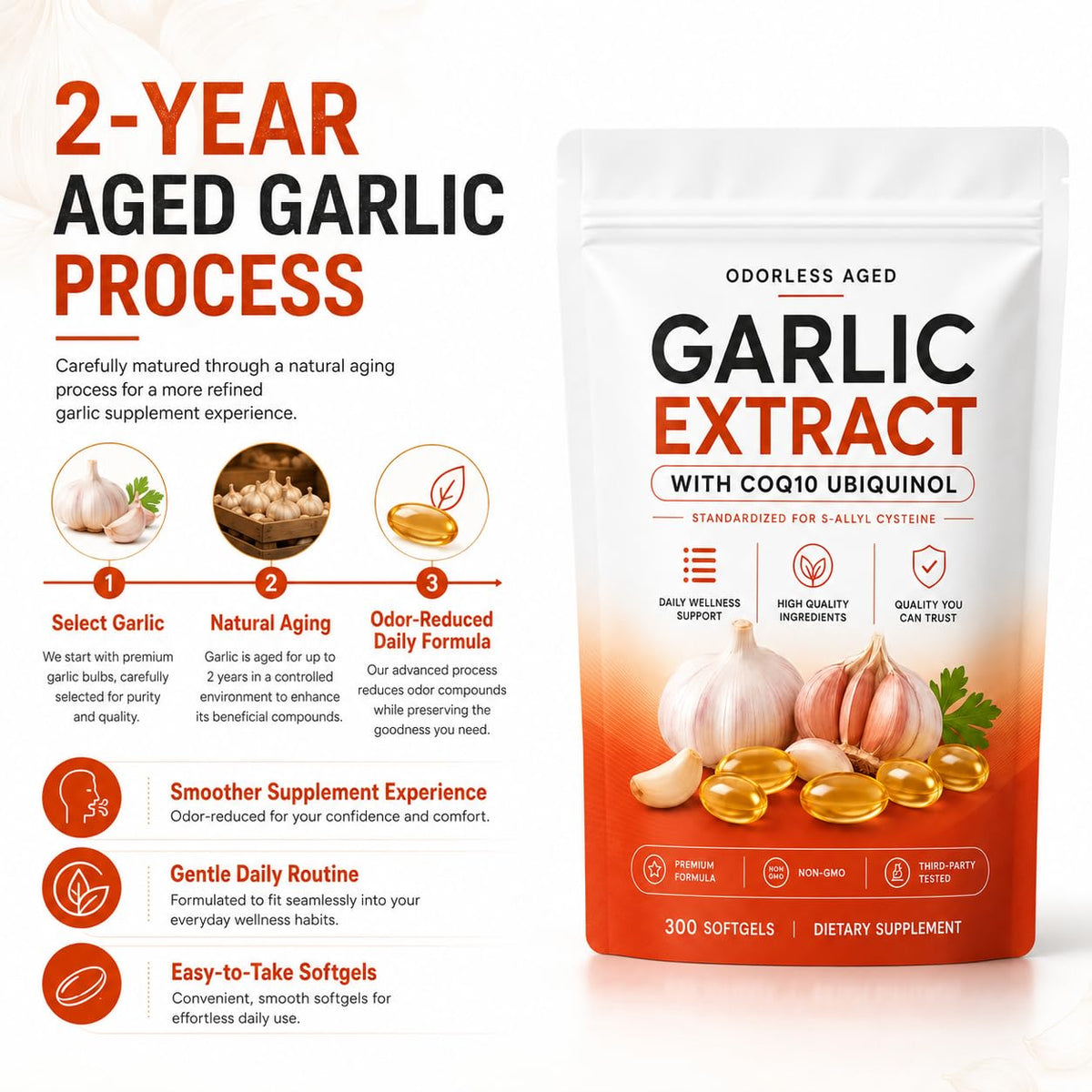 7500mg Odorless Aged Garlic Extract Softgels S505762