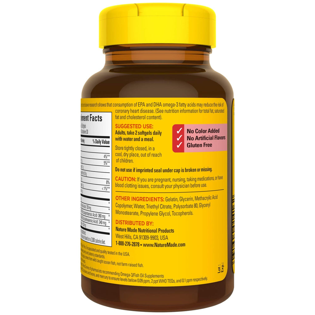 Fish Oil Omega 3 Supplement 1200 mg 60 Softgels R270567