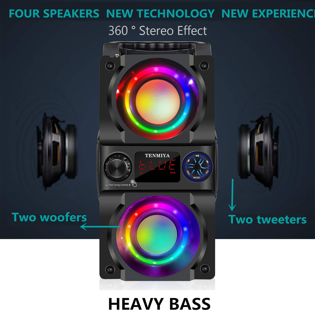 40W Portable Bluetooth Speaker with Lights and FM Radio N97980