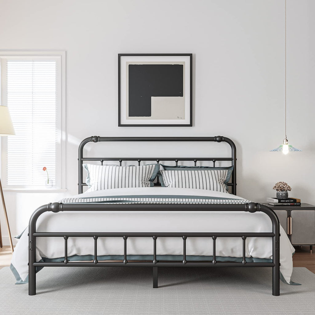 Full Size Metal Bed Frame with Iron Headboard F4406