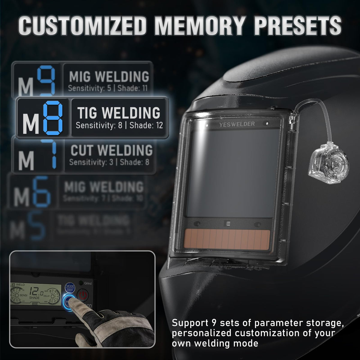 Auto-Shade Welding Helmet with Digital Filter Y3968
