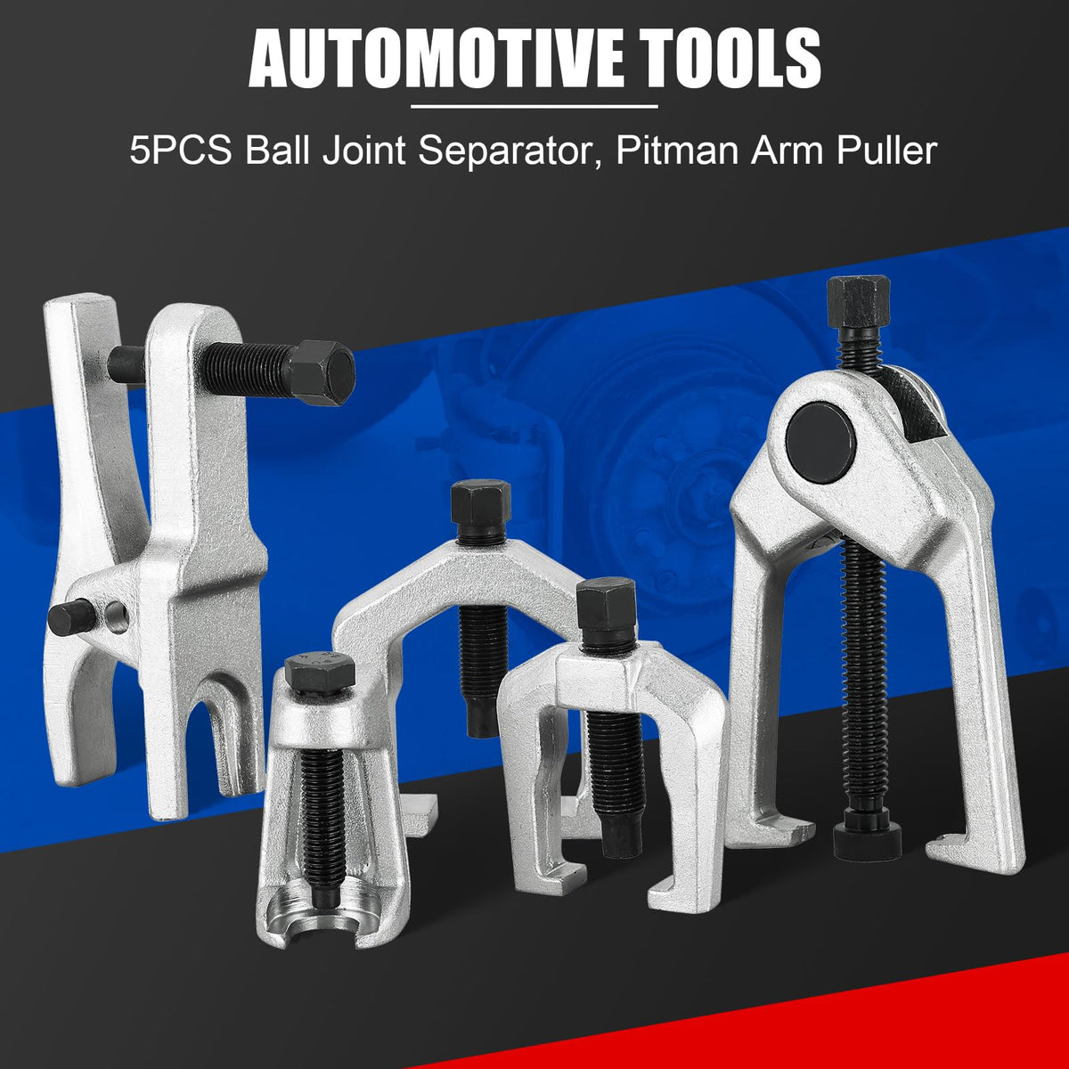 5pcs Ball Joint Separator Pitman Arm Puller Tie Rod End Tool Set I837819