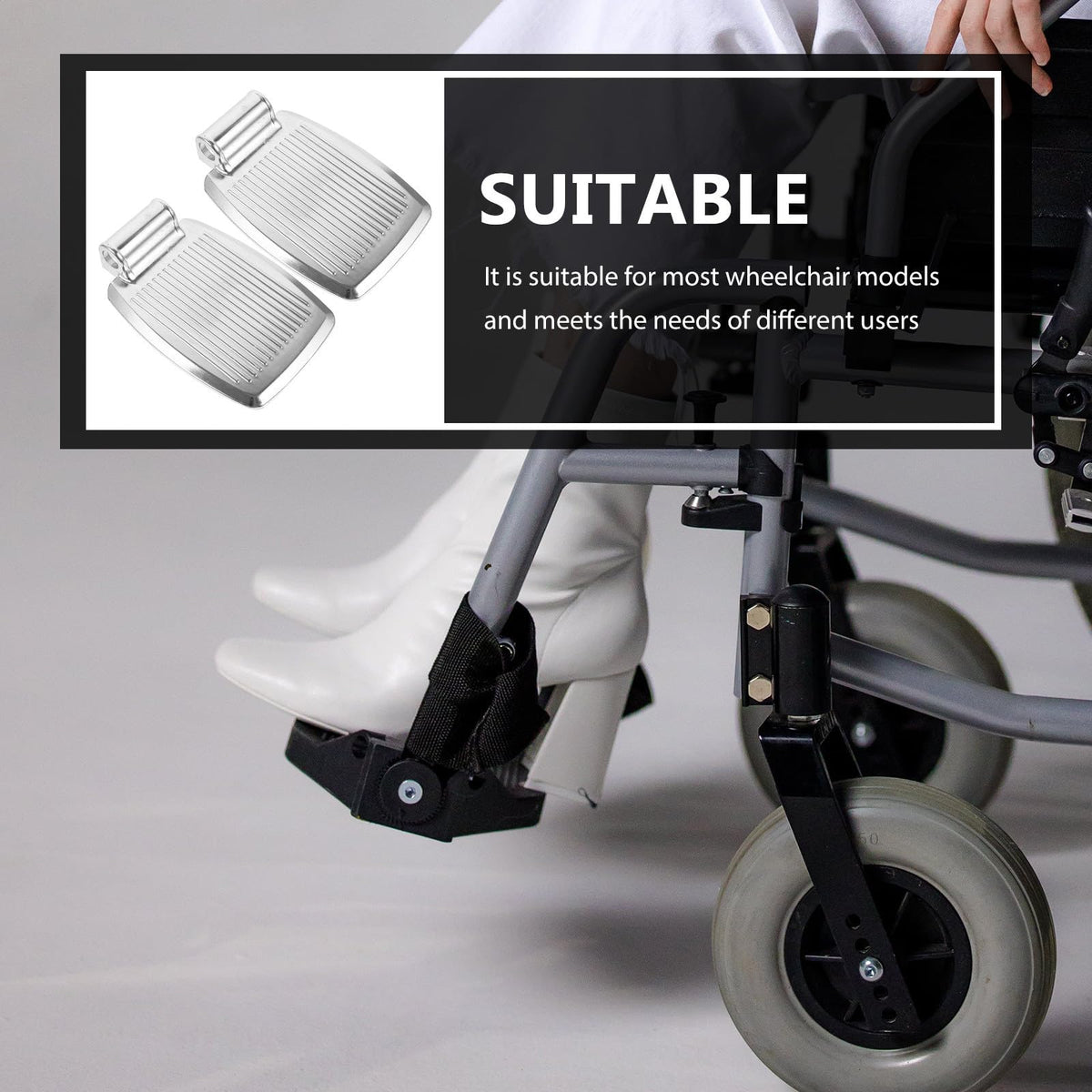 Heavy-Duty Aluminum Alloy Wheelchair Footrest Pair S22880