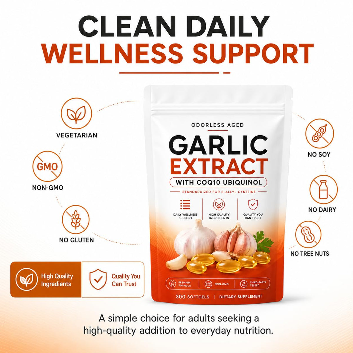 7500mg Odorless Aged Garlic Extract Softgels S505762