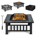 32 inch 3 in 1 Wood Burning Fire Pit Table with BBQ Grill X8328