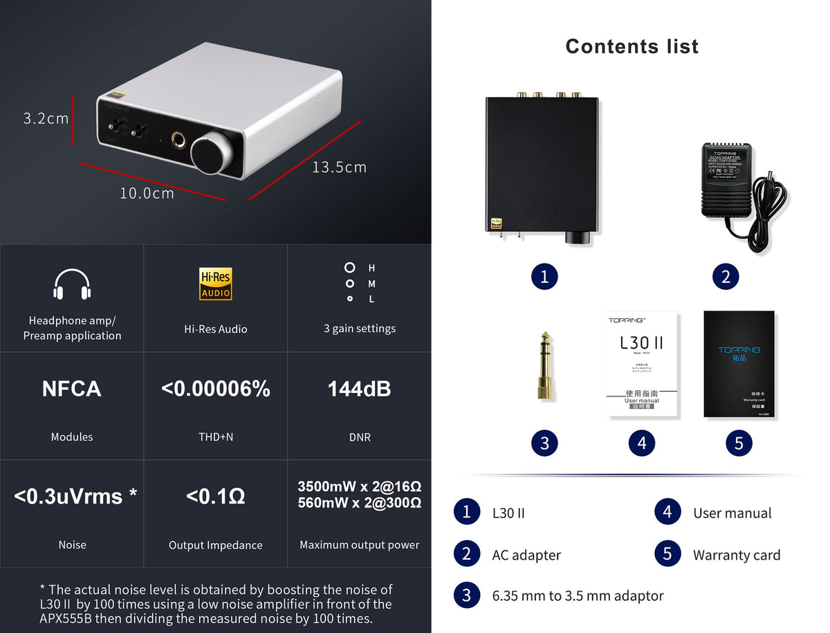 Topping E30 II DAC Preamp Audio Decoder + Topping L30II NFCA Linear Headphone Amp B3238