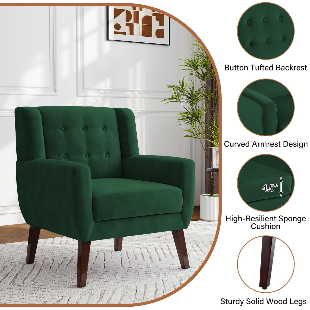 Velvet Accent Chairs Set of 2 R33944