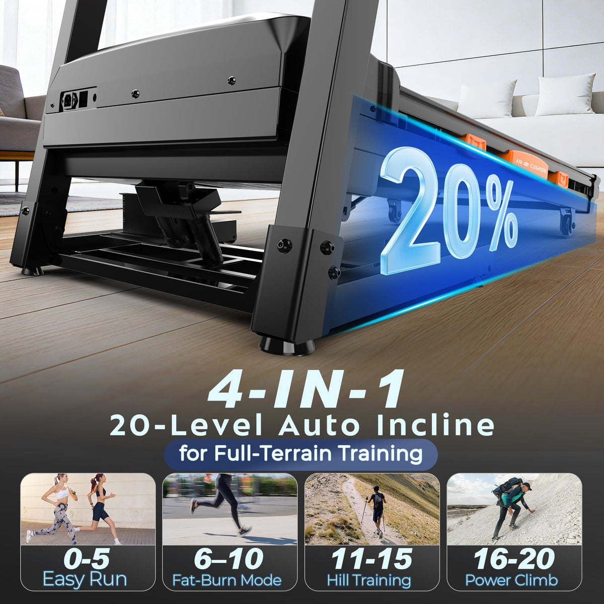 Foldable Treadmill with 18.5" Wide Belt O5023