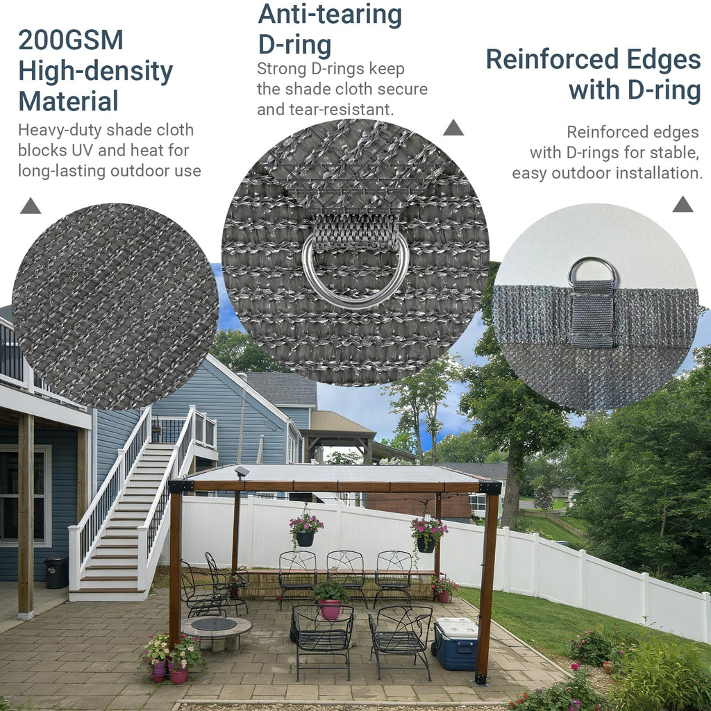 8x20 FT Sun Shade Cloth with D-Rings U556847