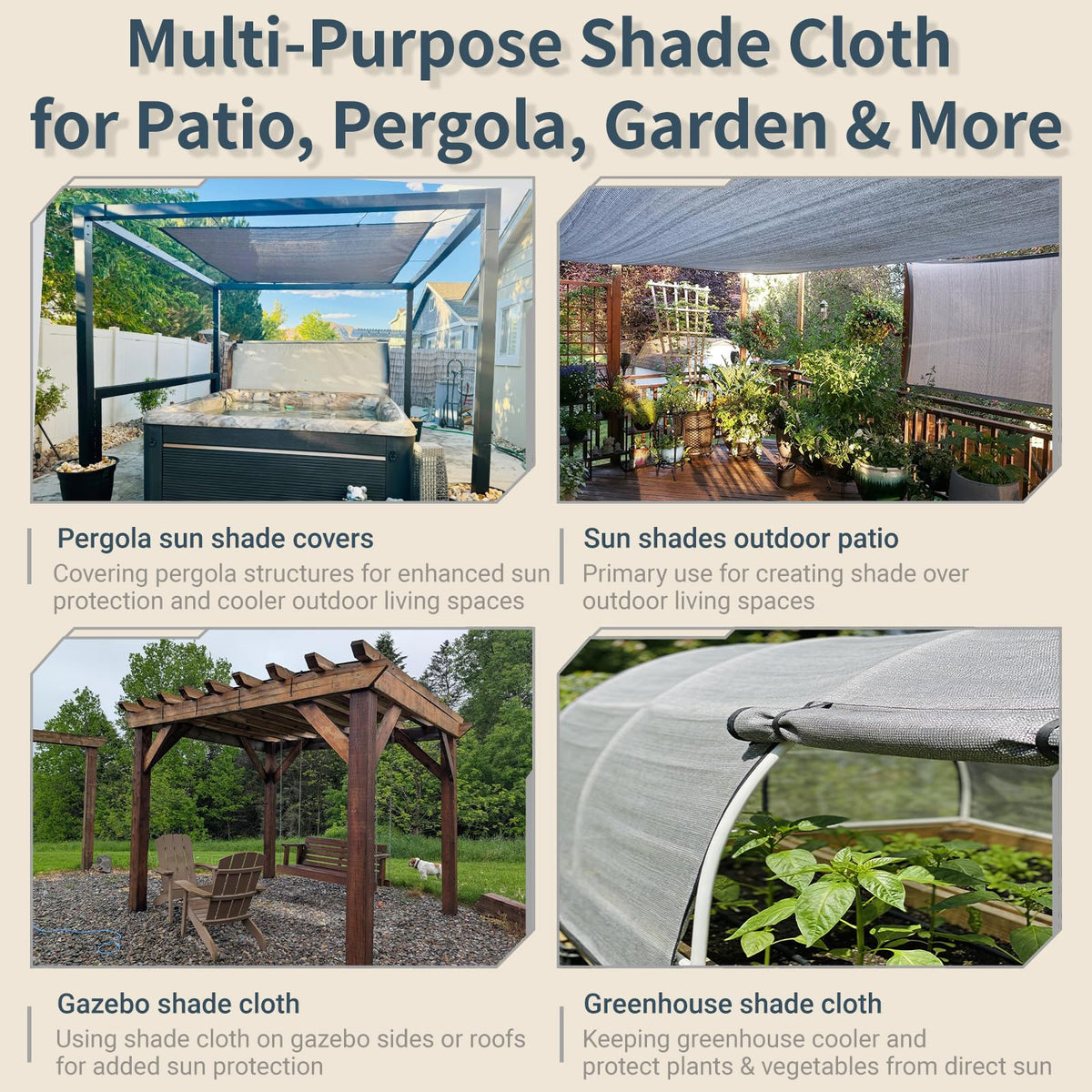 8x20 FT Sun Shade Cloth with D-Rings U556847