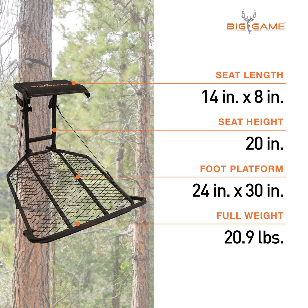 Steel Hang-On Treestand with Flip-Back Seat and Climbing Sticks U9124