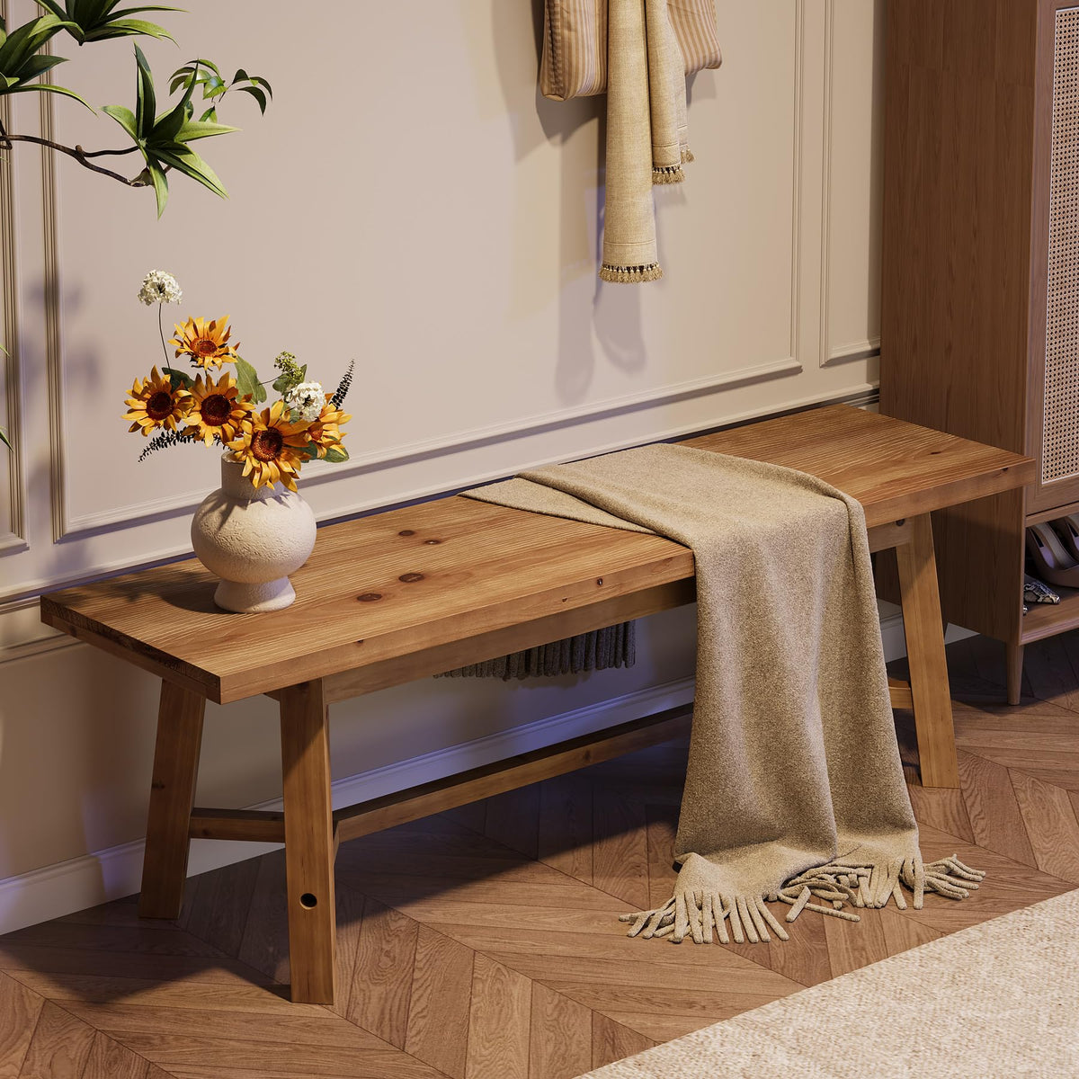 55" Solid Wood Bench S862897