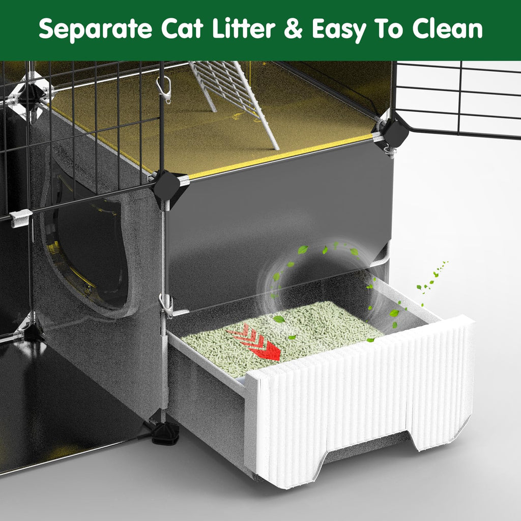3-Tier Cat Cage with Litter Box I957
