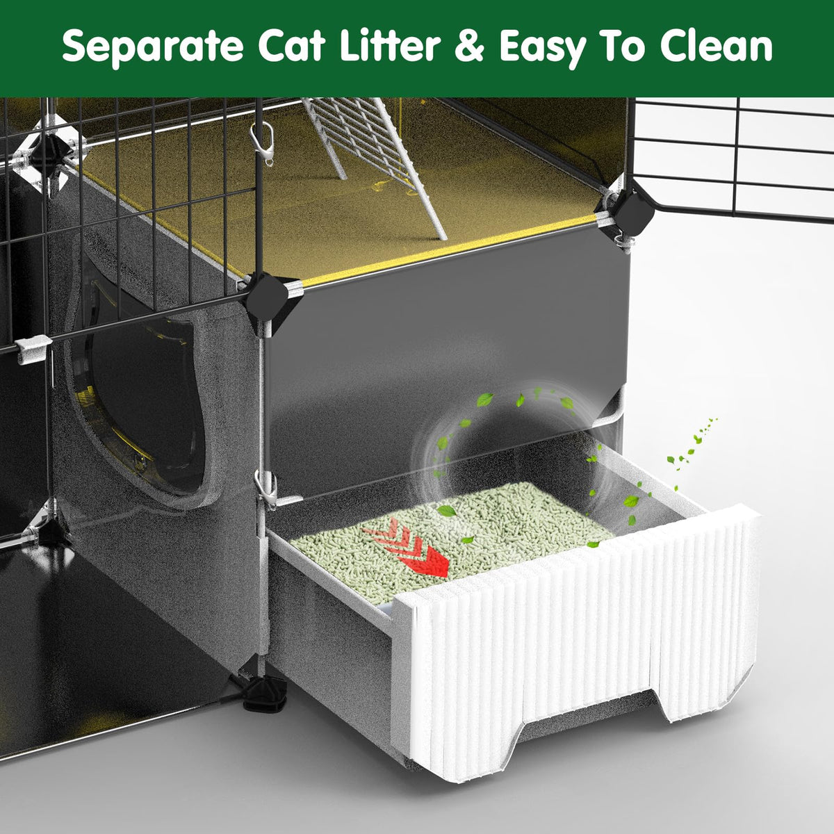 3-Tier Cat Cage with Litter Box I957
