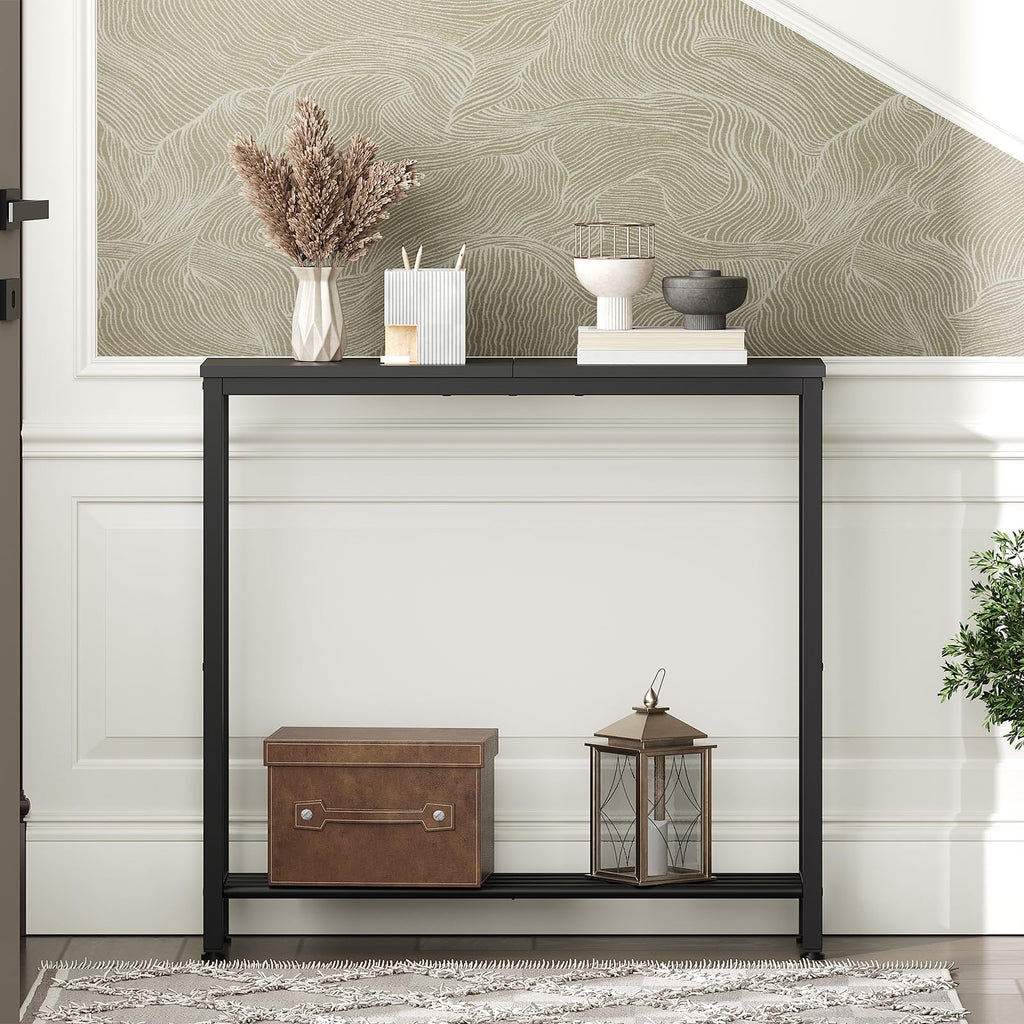 Black 2-Tier Narrow Console Table F78973
