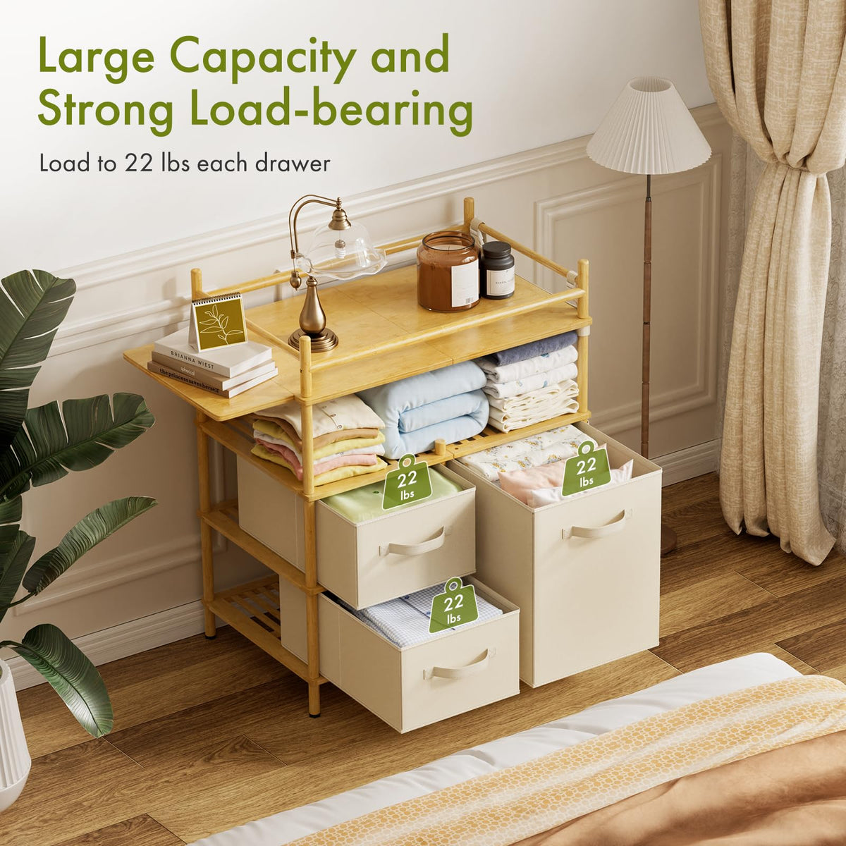Bamboo Baby Changing Table with 3 Drawers C491