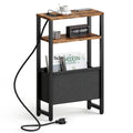 Narrow 3 Tier Side Table with Charging Station and Magazine Rack V39296