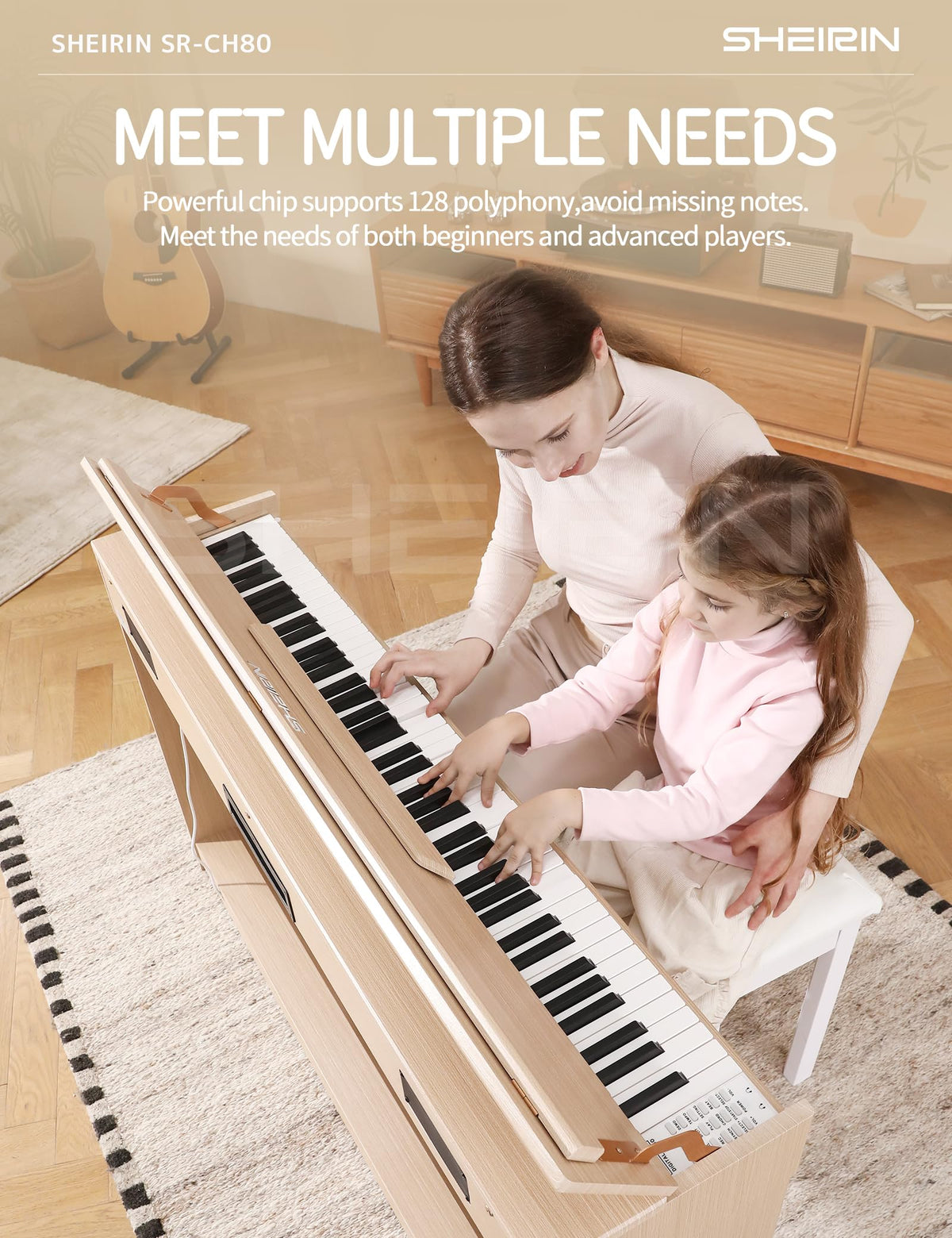 88 Key Weighted Digital Piano with Stand Cover Pedal G5682