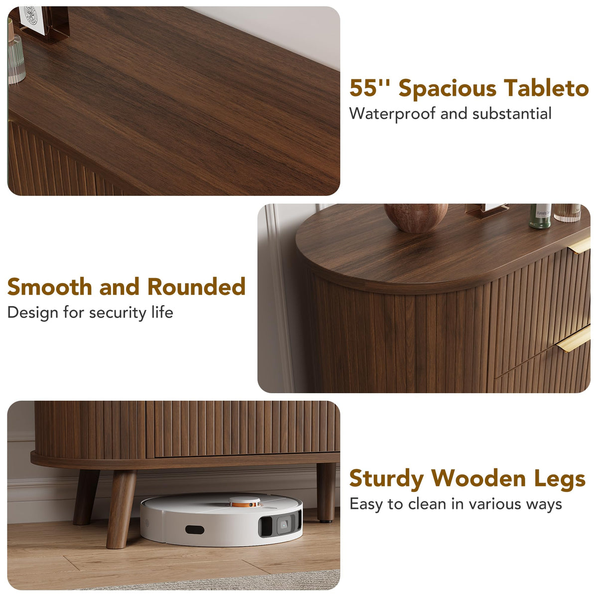 Fluted 6 Drawer Dresser D5431