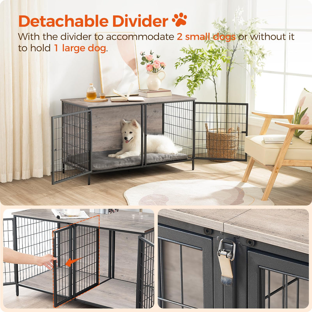 Greige Dog Crate Furniture L91011