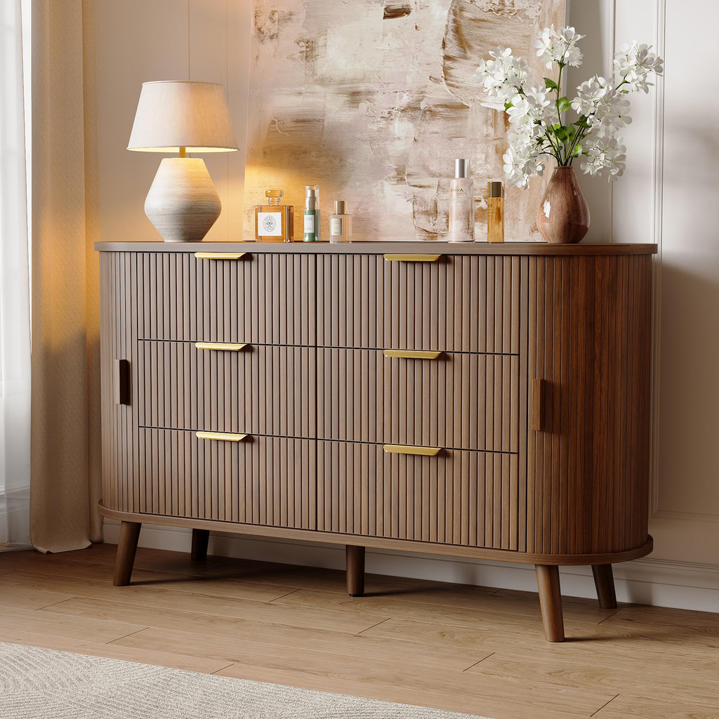 Fluted 6 Drawer Dresser D5431