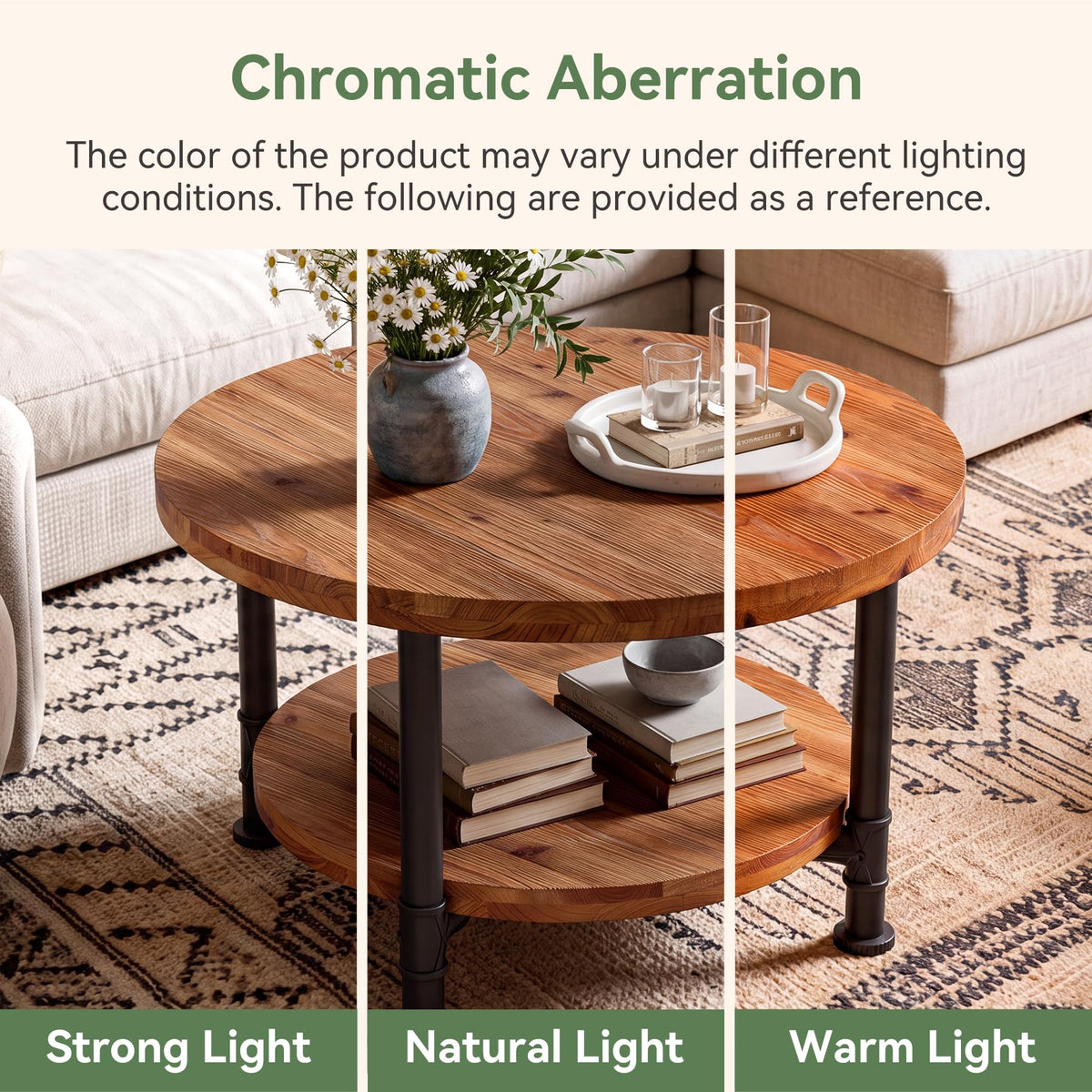Solid Wood Round Coffee Table D285