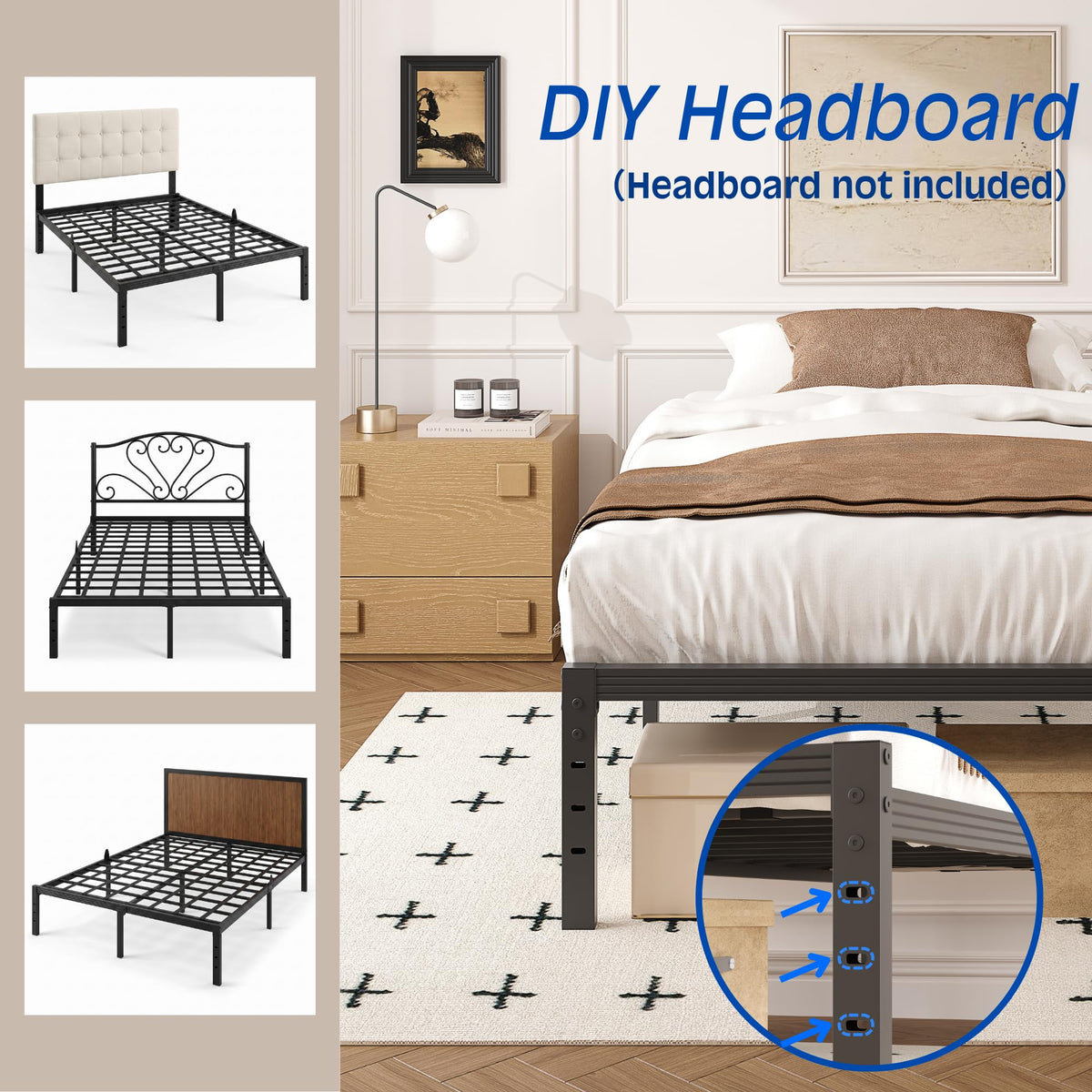 Queen Metal Platform Bed Frame F4868