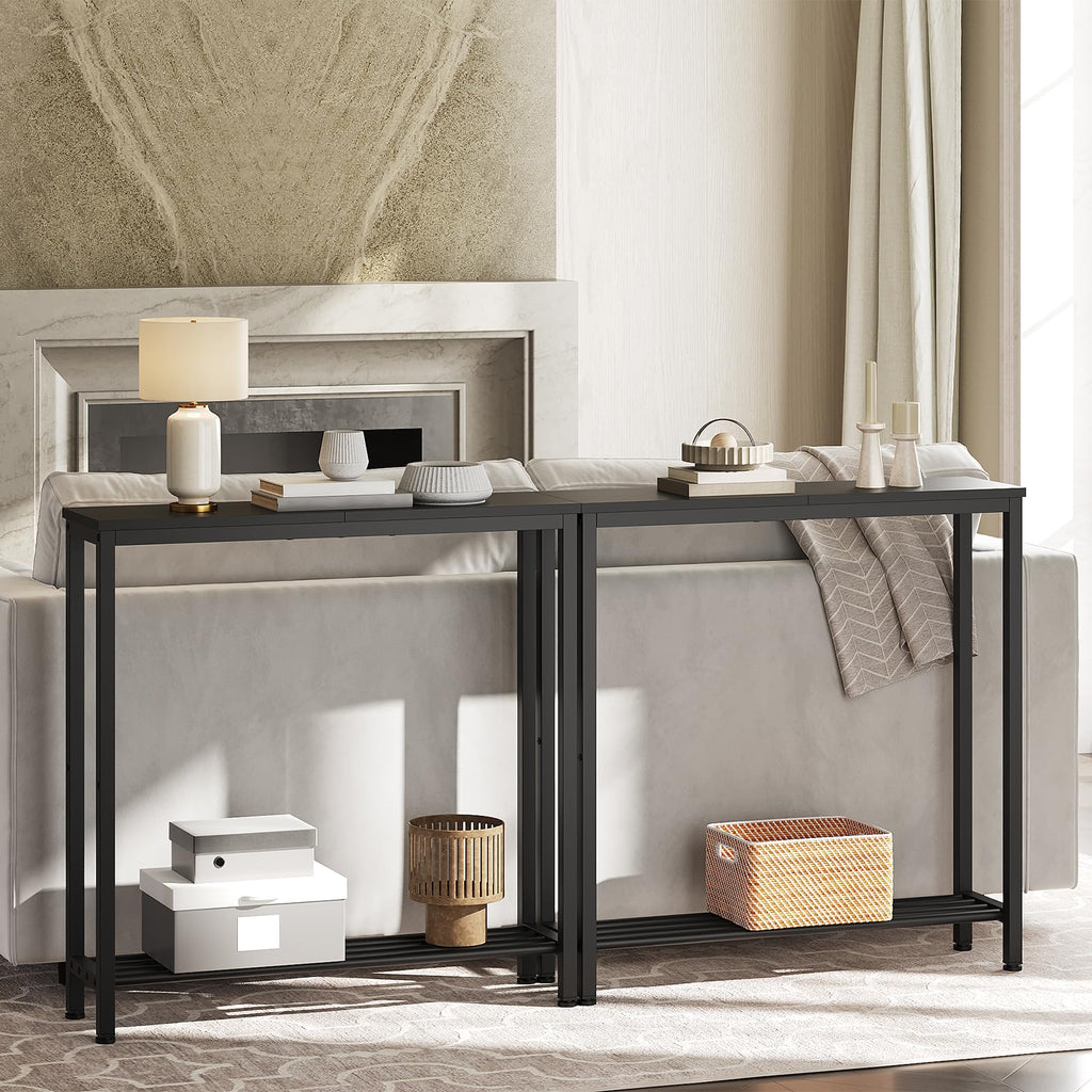 Black 2-Tier Narrow Console Table F78973