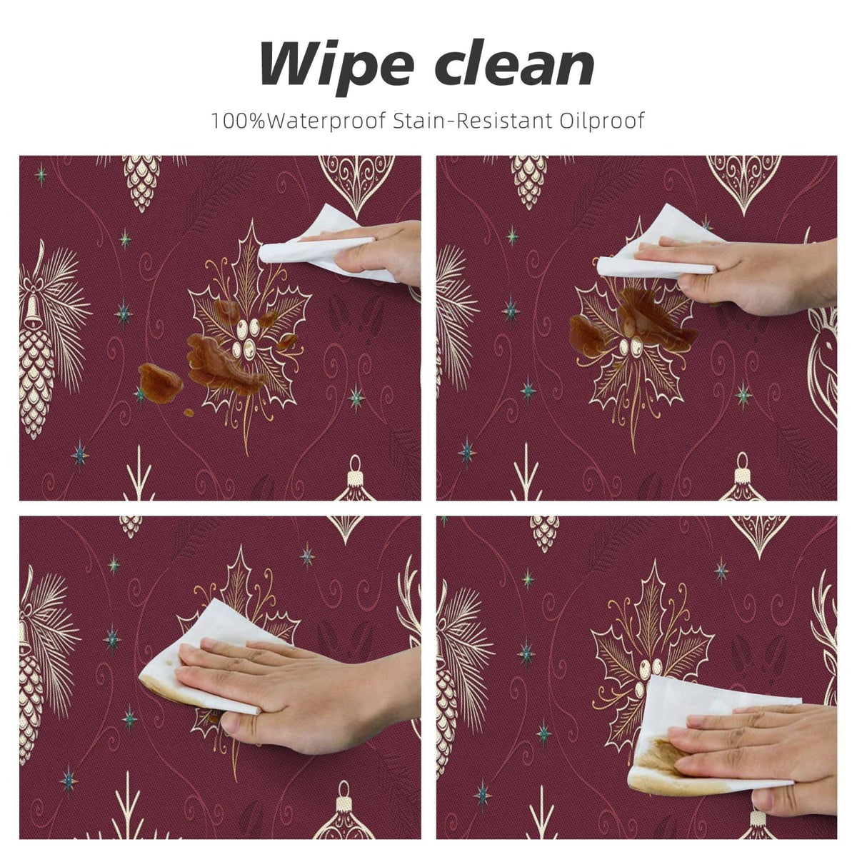 Fitted Square Oval Tablecloth with Elastic Edges 30"x30" P72493
