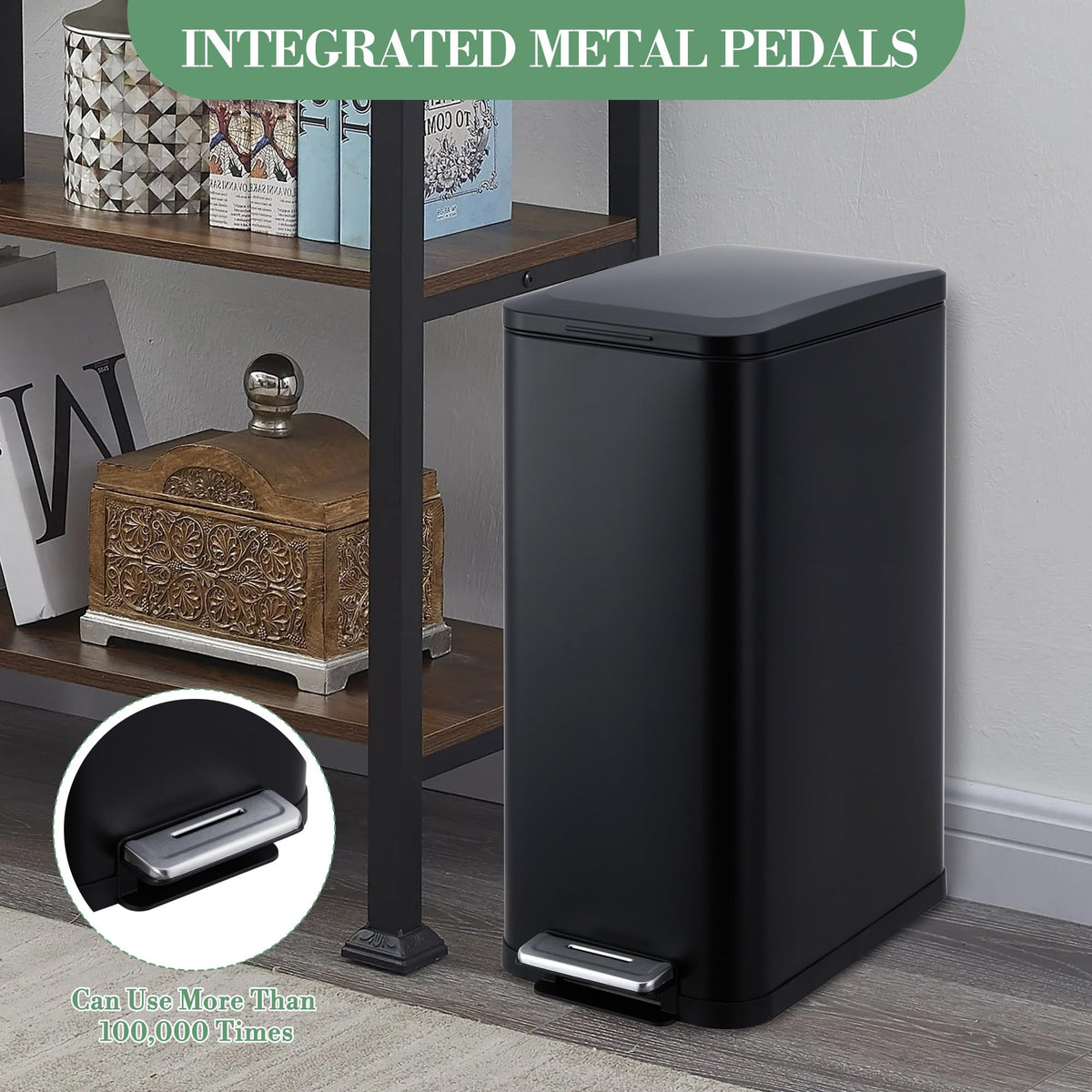 50L Stainless Steel Step Trash Can with Lid J9717