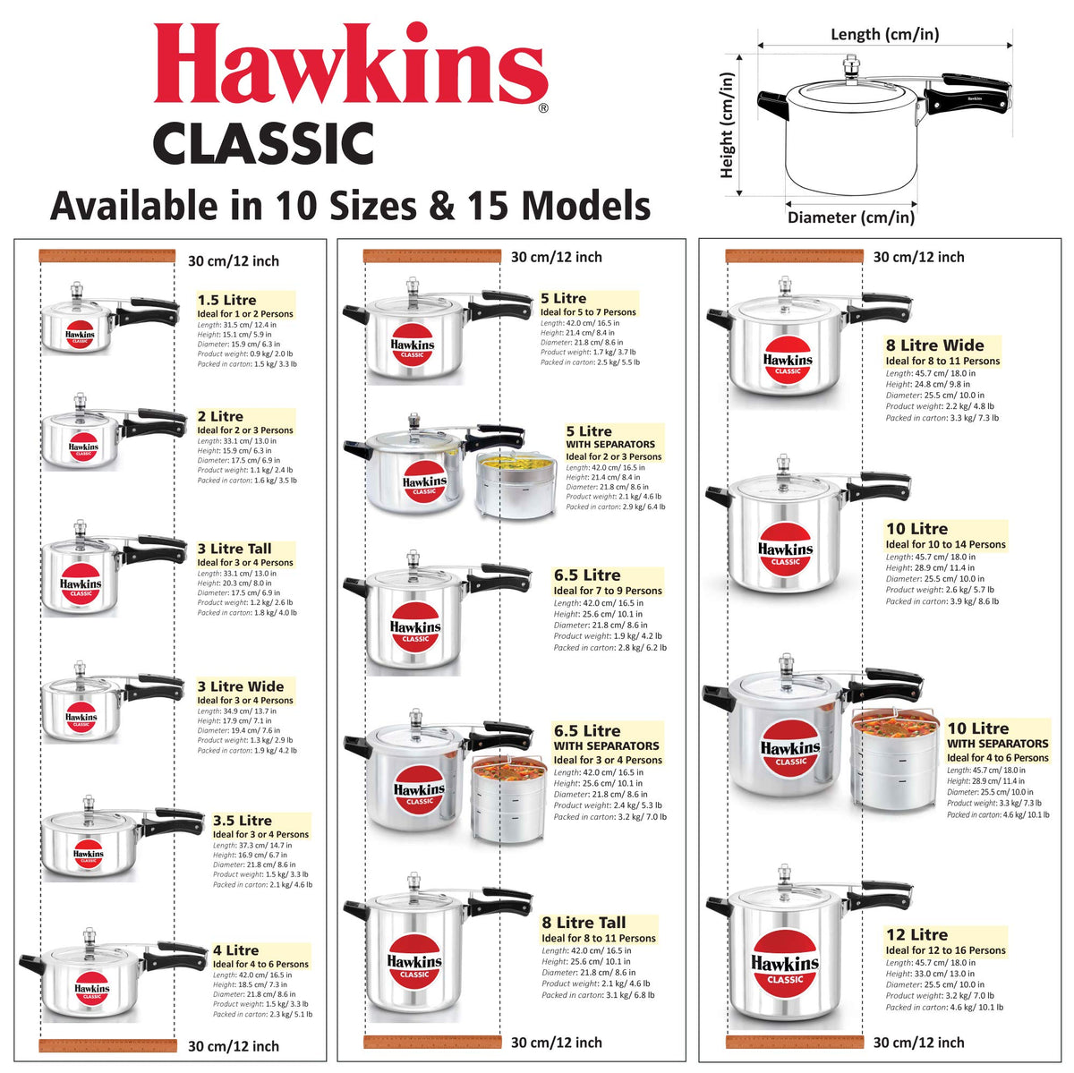 Aluminum 2.0 Litre Pressure Cooker V7531
