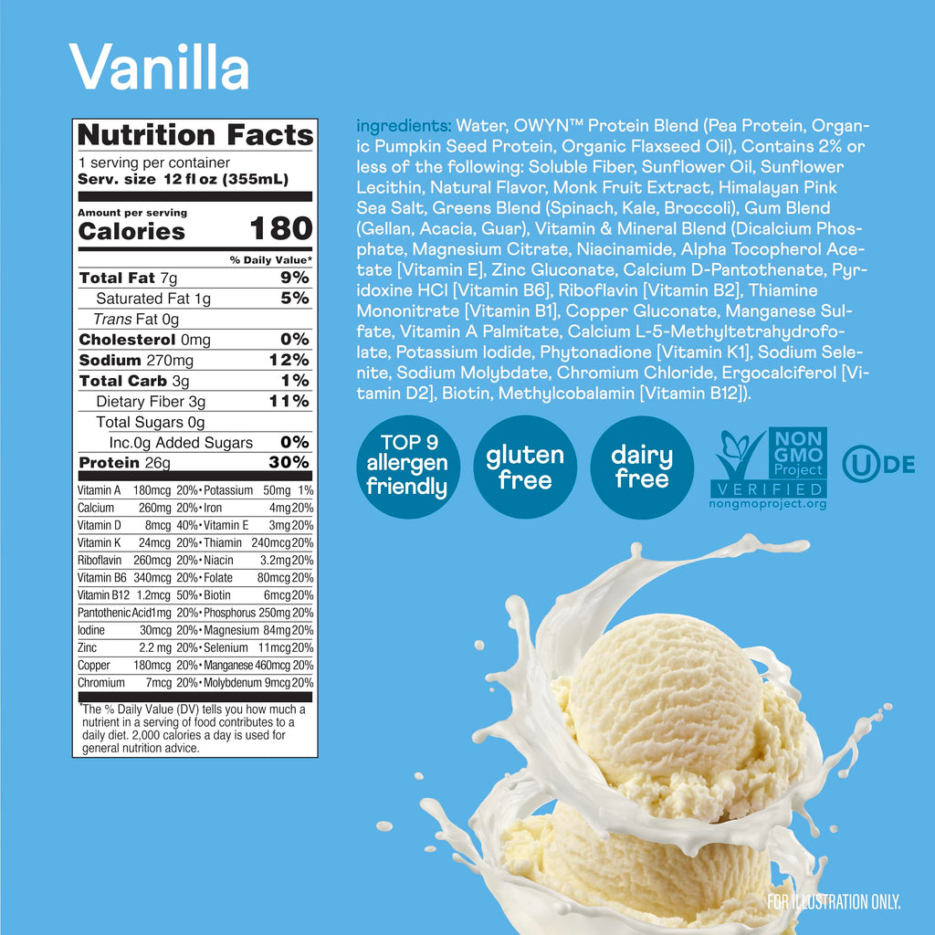 26g High Protein Shake, Vanilla Flavored, 12 Ct J593