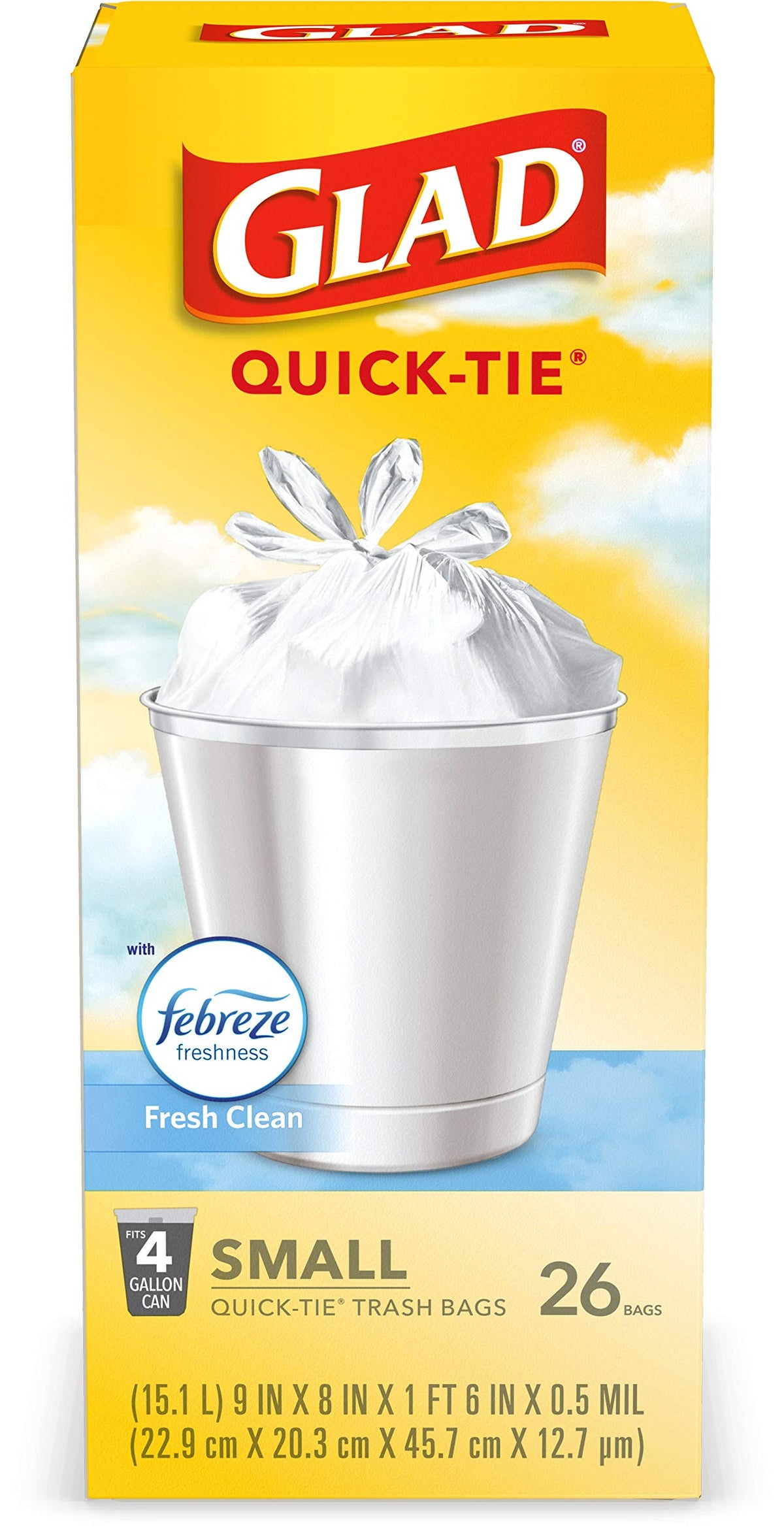 4 Gallon White Trash Bags, 26 Count (Pack of 6) T99225