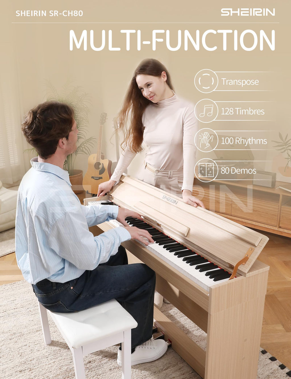 88 Key Weighted Digital Piano with Stand Cover Pedal G5682