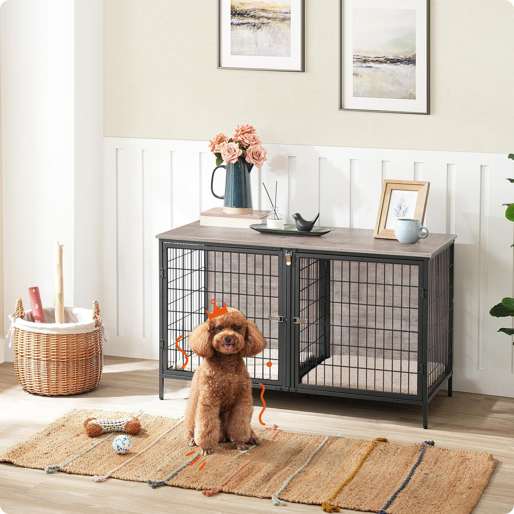 Greige Dog Crate Furniture L91011