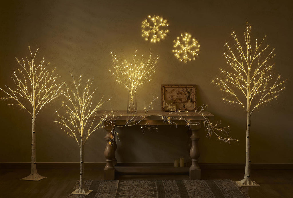 4FT 200L Warm White LED Birch Tree X53387