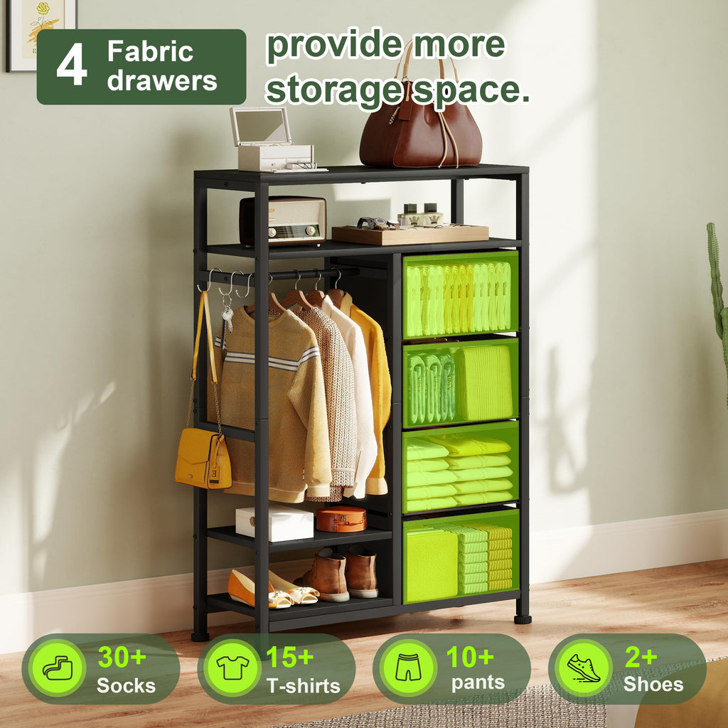 31.5" Dresser with Hanging Rack U1626
