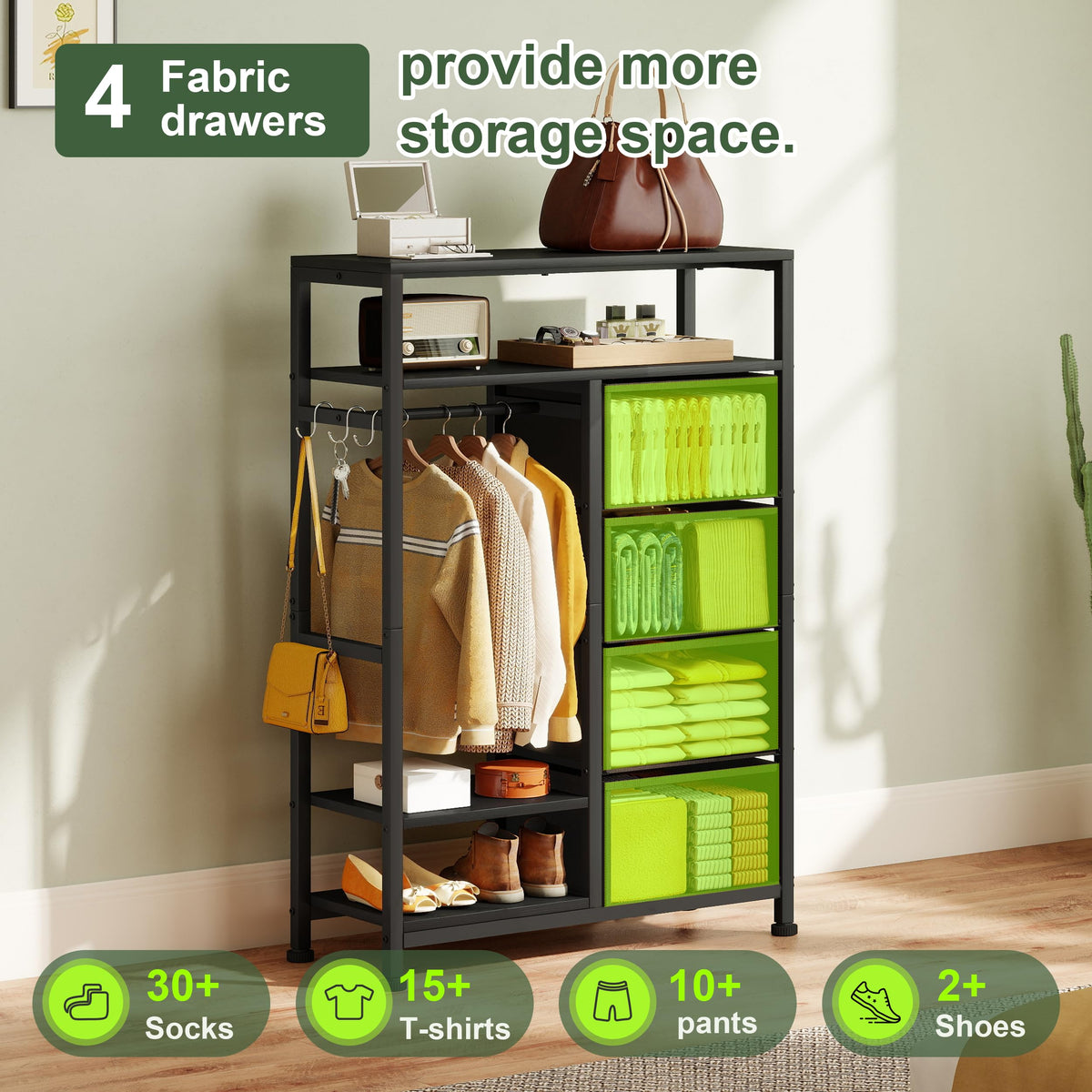 31.5" Dresser with Hanging Rack U1626