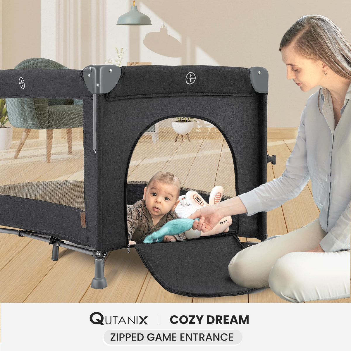 2-in-1 Pack and Play with Mattress, Bassinet and Playpen P26370