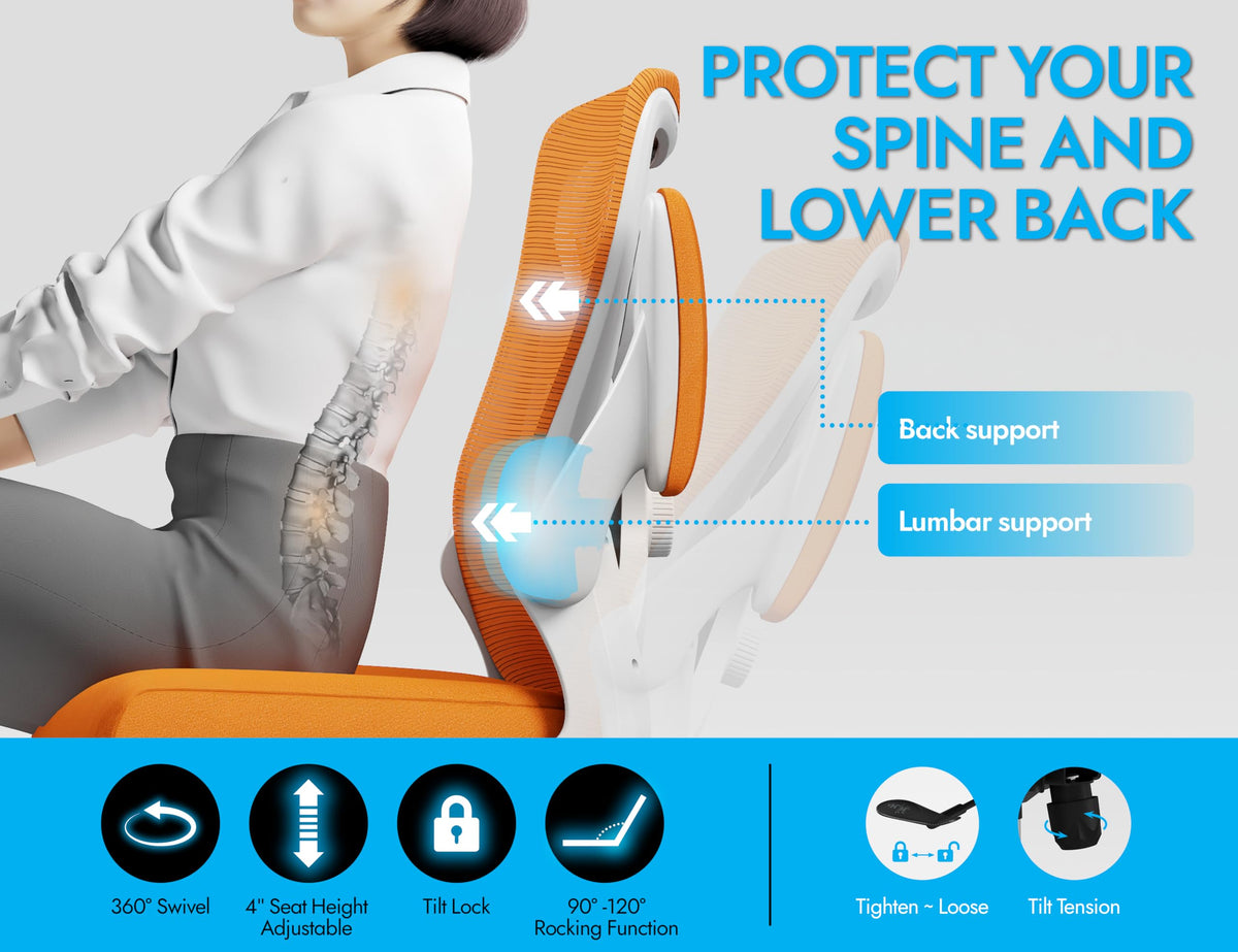 Mesh Ergonomic Office Chair with Lumbar A348906