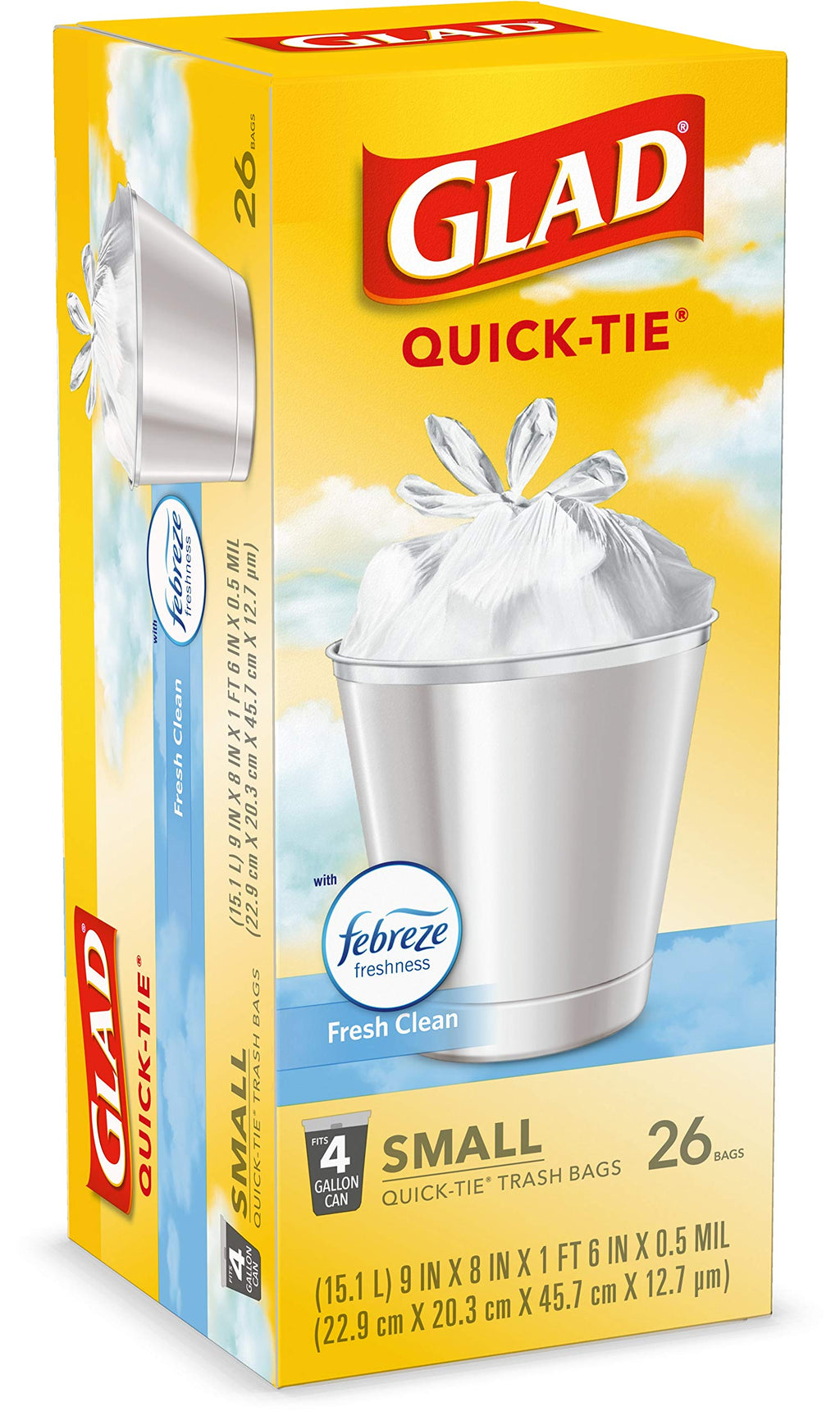 4 Gallon White Trash Bags, 26 Count (Pack of 6) T99225