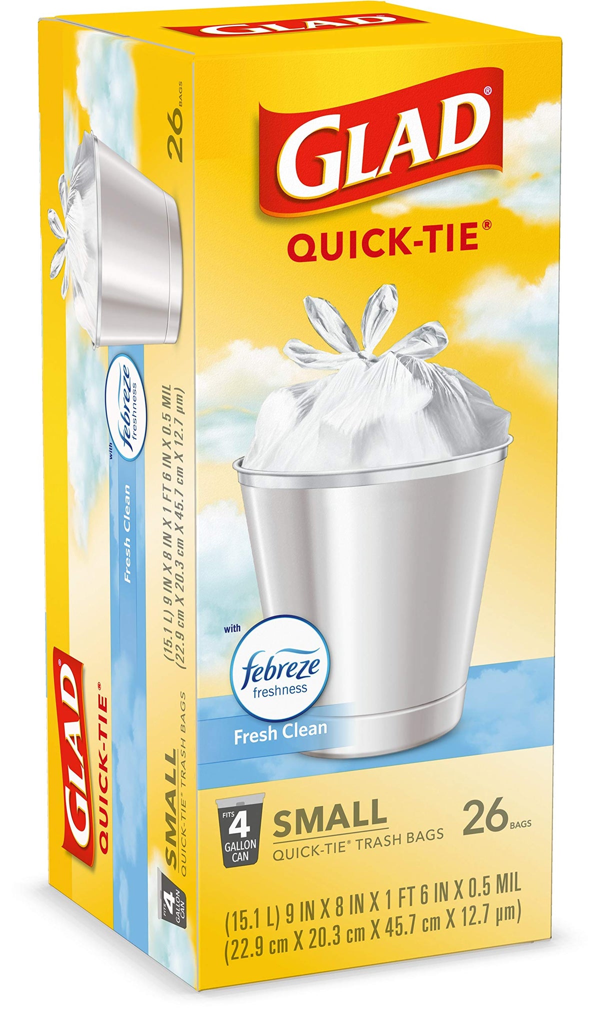 4 Gallon White Trash Bags, 26 Count (Pack of 6) T99225