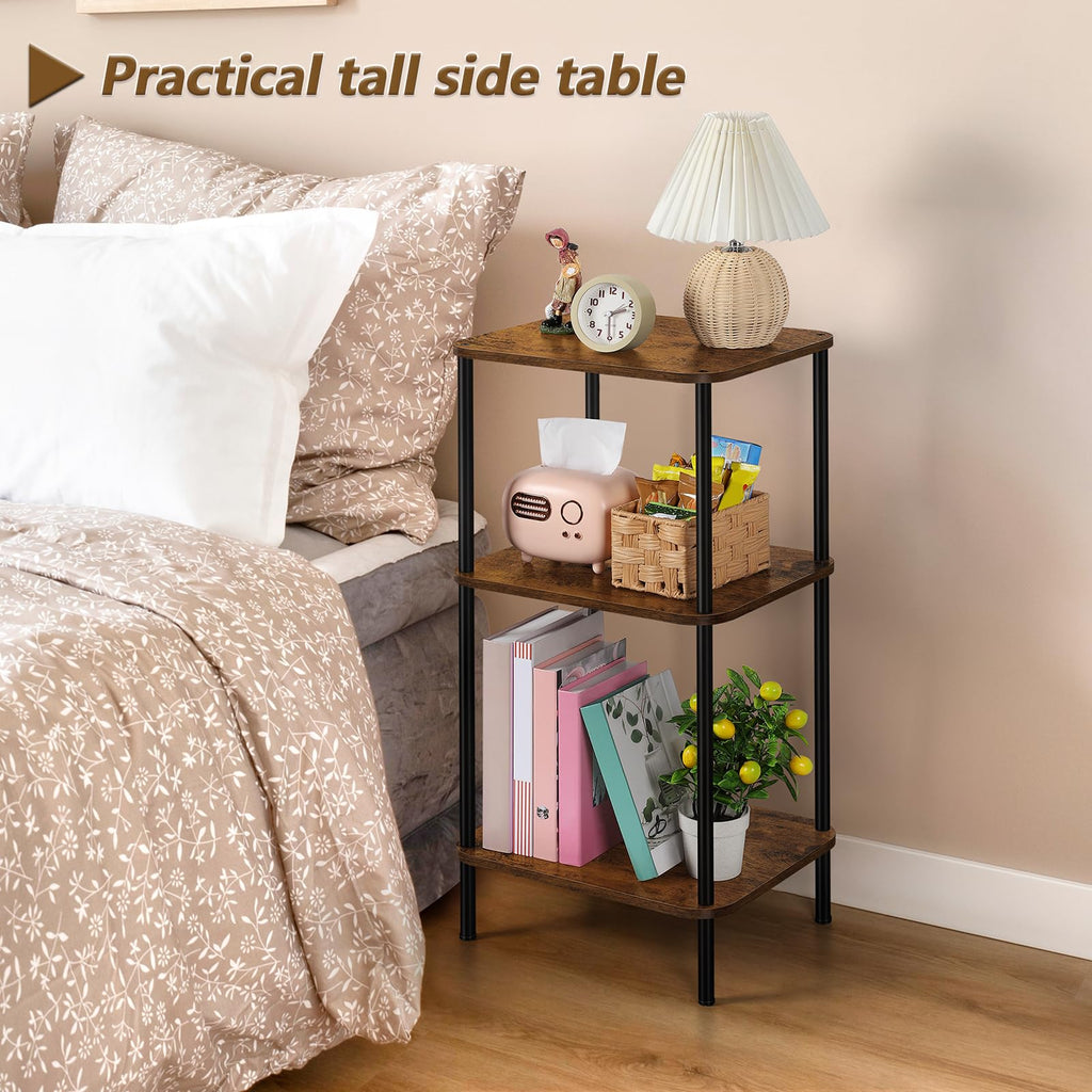 3 Tier Rustic Brown End Table T185249