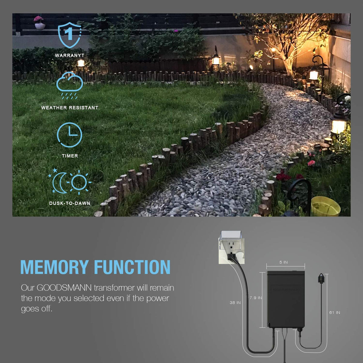 200 Watt Low Voltage Transformer with Timer and Photo Eye Sensor V6448