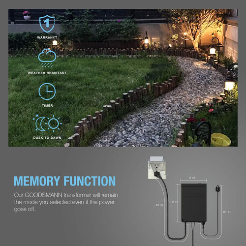 200 Watt Low Voltage Transformer with Timer and Photo Eye Sensor V6448