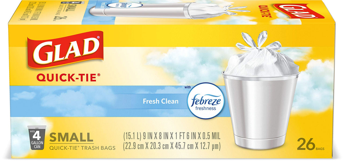 4 Gallon White Trash Bags, 26 Count (Pack of 6) T99225