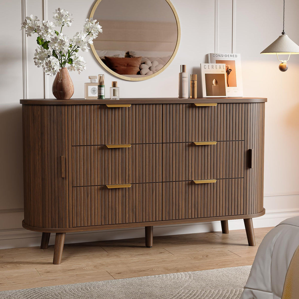 Fluted 6 Drawer Dresser D5431