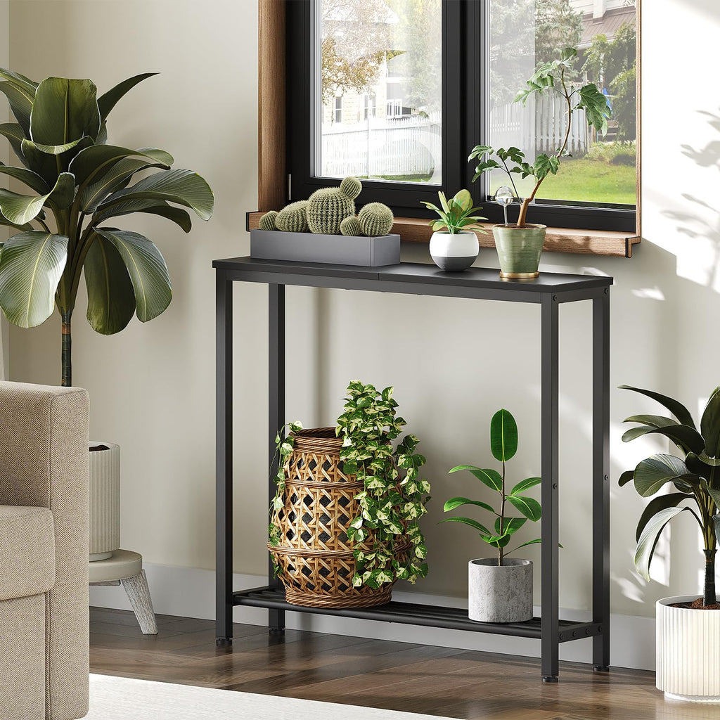 Black 2-Tier Narrow Console Table F78973